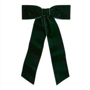 NWT J. Crew Velvet Bow Hair Clip CE946 Girl Elegant Romantic Jungle Green OS
